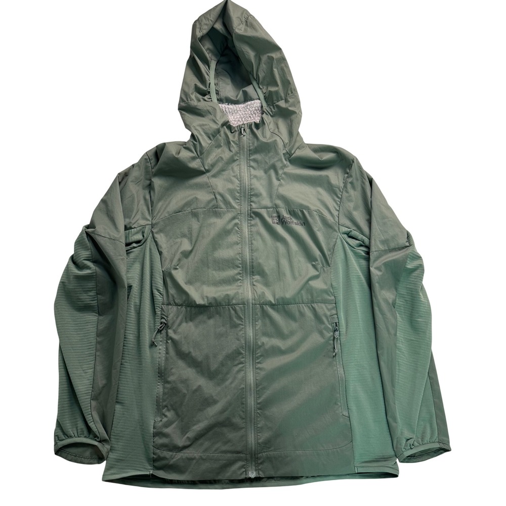Jack Wolfskin Womens Pertex Quantum Air Hooded Jacket Green Size L backpacking